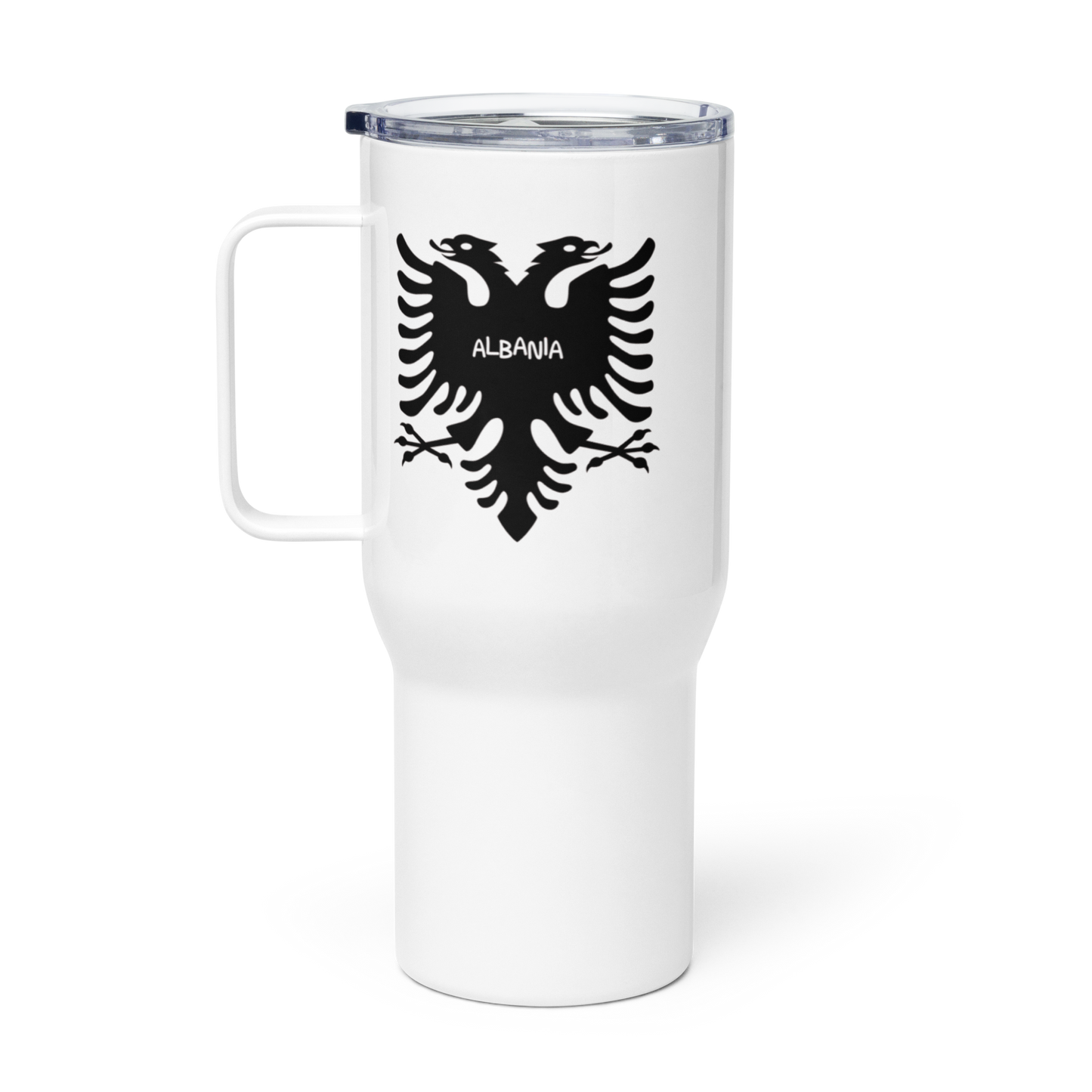 Travel mug with a handle