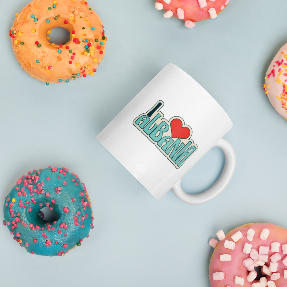 White glossy mug