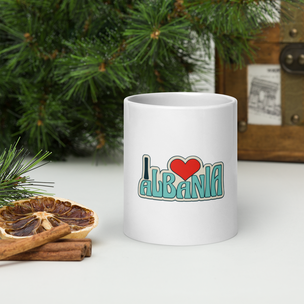 White glossy mug