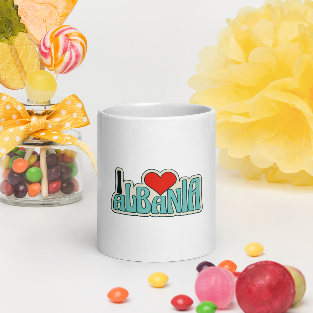 White glossy mug