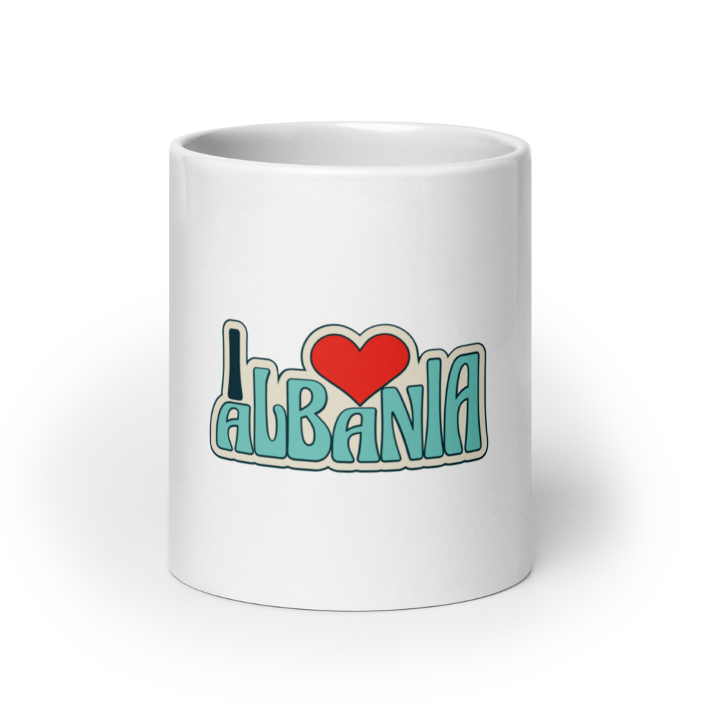 White glossy mug